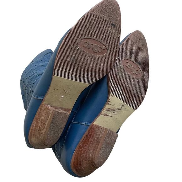 Dingo Vintage Leather Cowboy Cowgirl Western Boot Blue 9 - Picture 11 of 15